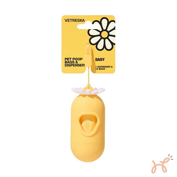 Cata Caca Dispenser e Sacos Daisy (1 dispenser + 1 rolos) - Vetreska