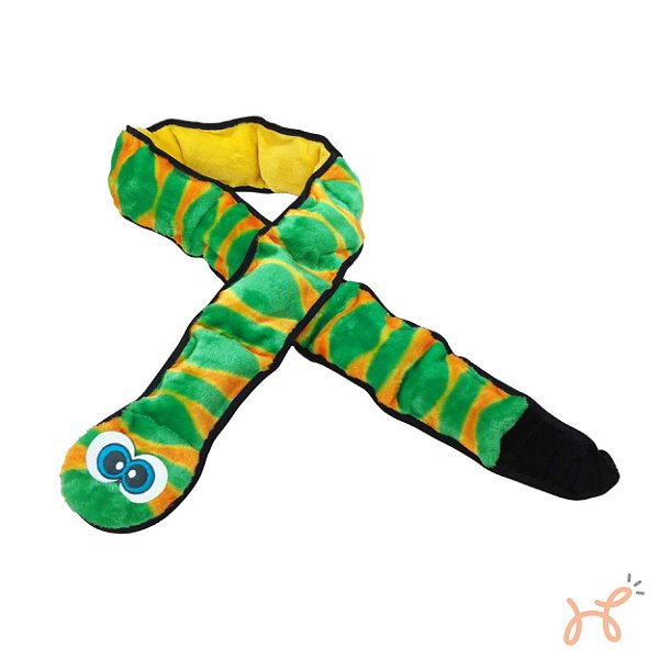 Pelúcia Cobra Resistente para Cães Invincibles Snake Verde - XXG 178cm - Outward Hound