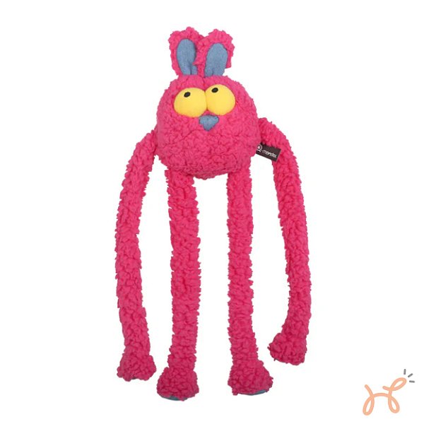 Brinquedo Pelúcia para Cães Extensível Puxa Puxa Coelho Qmonster Rosa - Petta