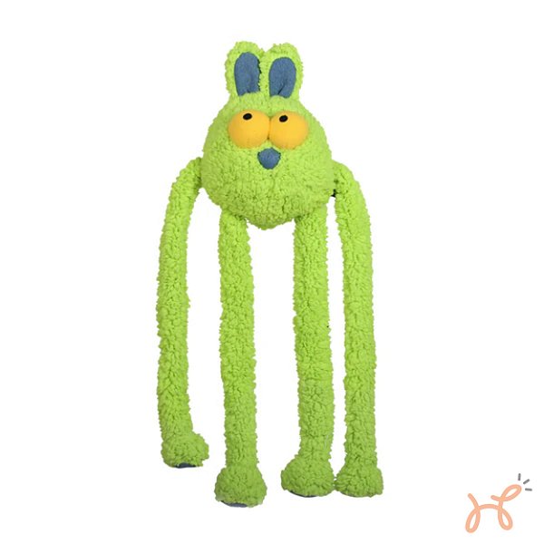 Brinquedo Pelúcia para Cães Extensível Puxa Puxa Coelho Qmonster Verde - Petta