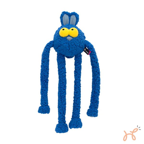 Brinquedo Pelúcia para Cães Extensível Puxa Puxa Coelho Qmonster Azul - Petta