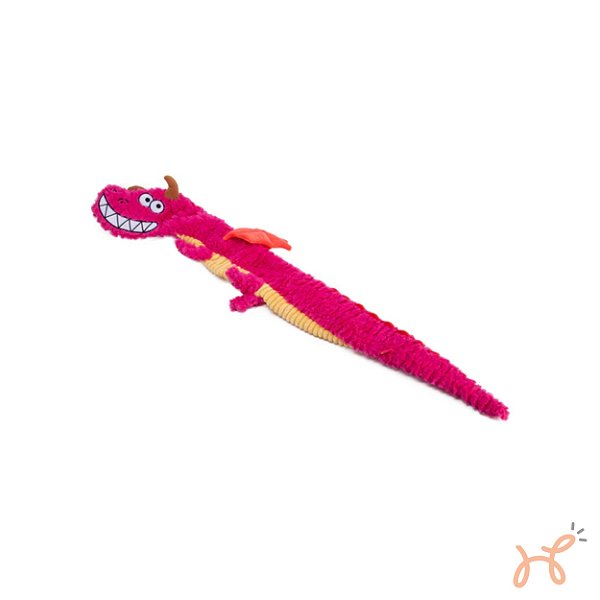 Brinquedo Pelúcia para Cães Dragão Gigante c/ Papel Sonoro Qmonster Rosa P 99cm - Petta