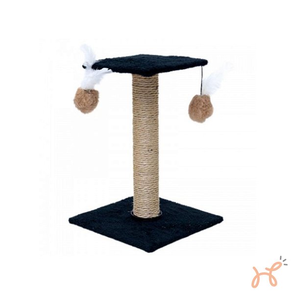 Arranhador de Chão para Gatos Plataforma Quadrada Preto - São Pet