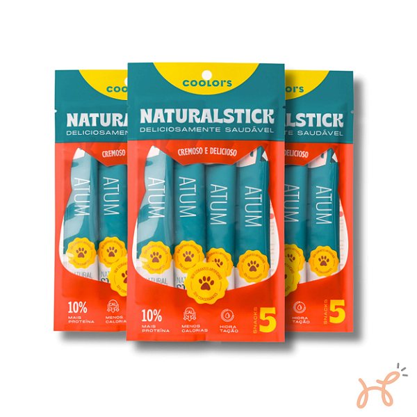 Kit Petisco Natural Stick para Gatos Atum 3 Pacotes (15 unid 225g) - Coolors