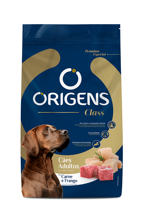 Ração Origens Class Premium Especial Sabor Carne e Frango para Cães Adultos