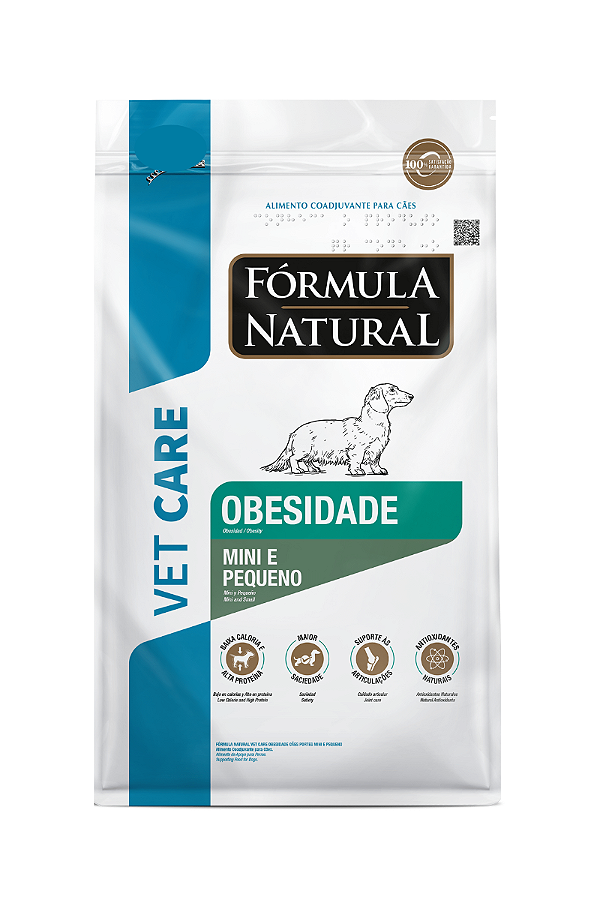 Ração Fórmula Natural Vet Care Obesidade Cães Portes Mini e Pequeno