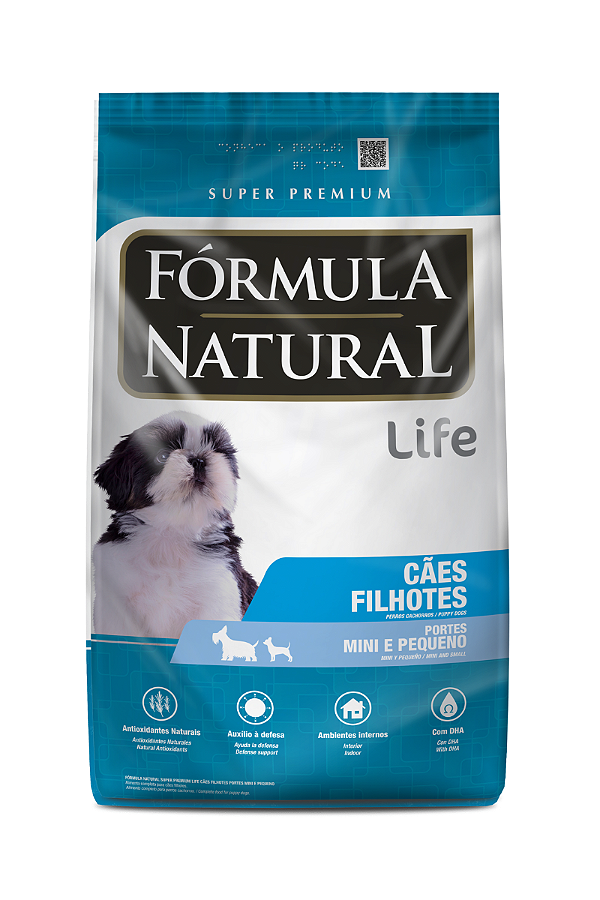 Ração Fórmula Natural Life para Cães Filhotes Portes Mini e Pequeno