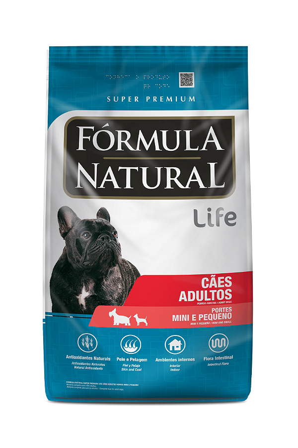 Ração Fórmula Natural Life para Cães Adultos Portes Mini e Pequeno