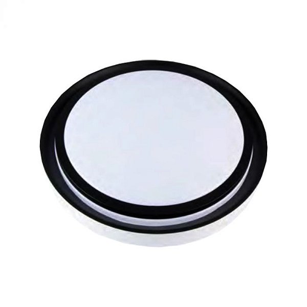 PLAFON LED REDONDO ZONY 50CM 36W 3K/4K/6.5K C/ CONT MEMORIA PRETO 2670