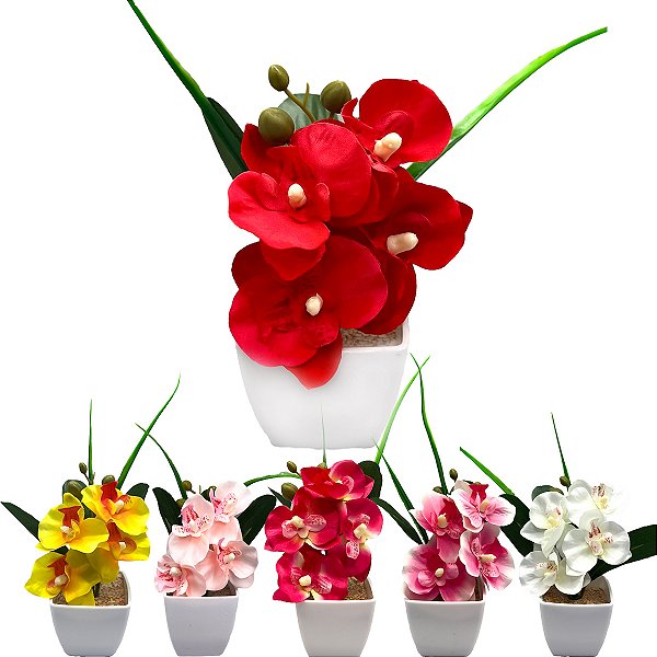 Arranjo Mini Orquidea Artificial Cetim Para Decoração de Casa, Casamento, Lembrancinhas