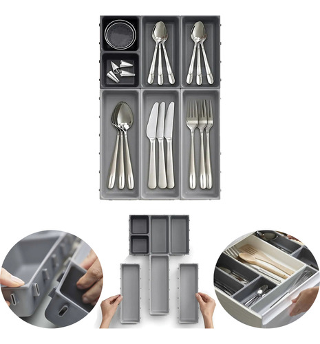 Organizador De Talheres Ajustável P/ Gavetas Modular Premium