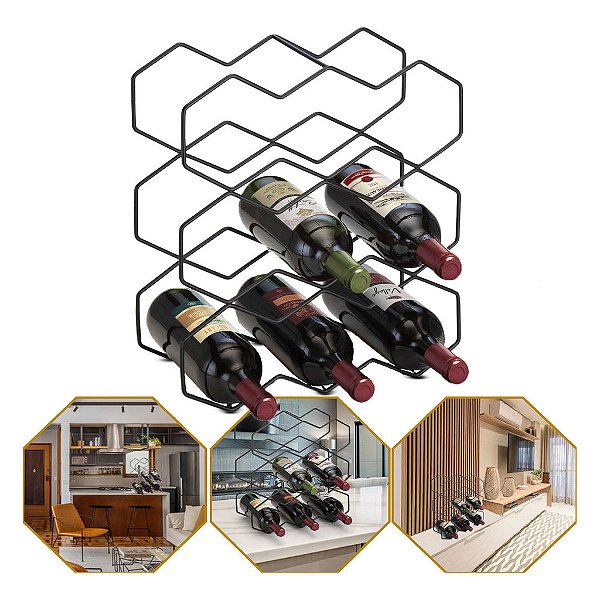 Adega De Vinho Cozinha Suporte Colmeia 9 Garrafas Bar Mesa