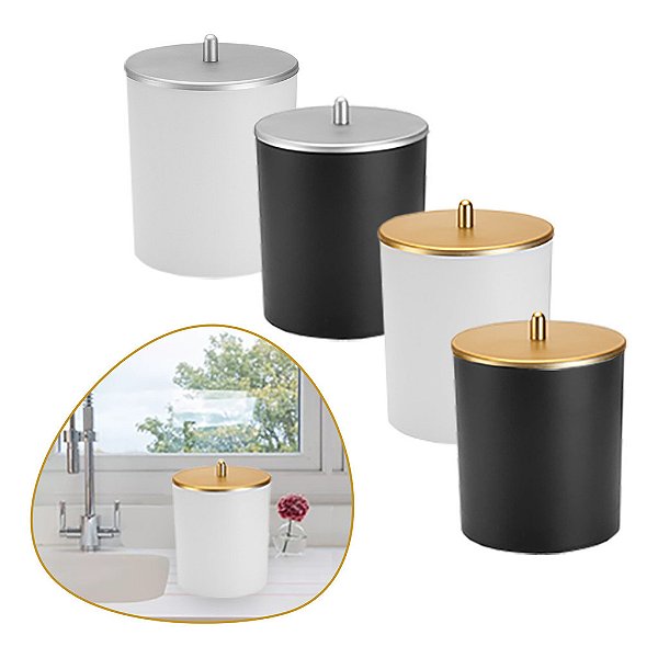 Cesto De Lixo 5l Tampa Articulada Banheiro Cozinha Elegante