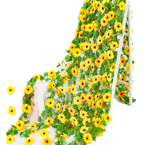 Pendente Corrente Girassol Artificial 4,80 Decoração Flores