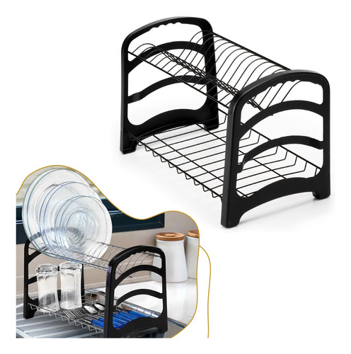 Escorredor 15 Pratos Bonito E Compacto Inox Não Enferruja Nf