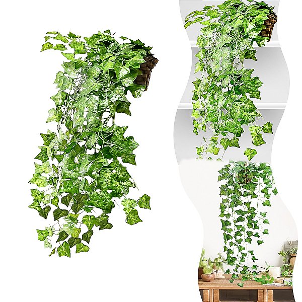 Kit Vaso Trançado Marrom + Pendente Hera P/ Decorar Ambiente