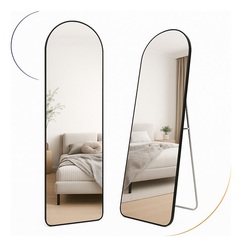 Espelho Oval 147x36cm Corpo Inteiro Moderno Chão Parede Slim