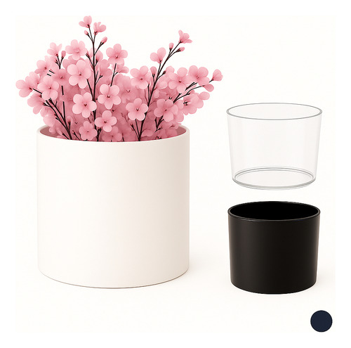 Cachepô Vaso Decorativo Plástico Redondo P/ Plantas Moderno