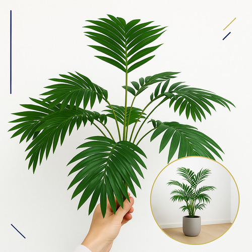Palmeira Decorativa Artificial Folhas Grande Realista Verde (COMPONENTE)