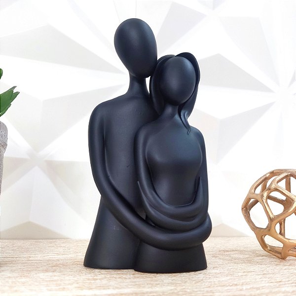 Escultura Casal Minimalista em Resina Homem e Mulher Amor