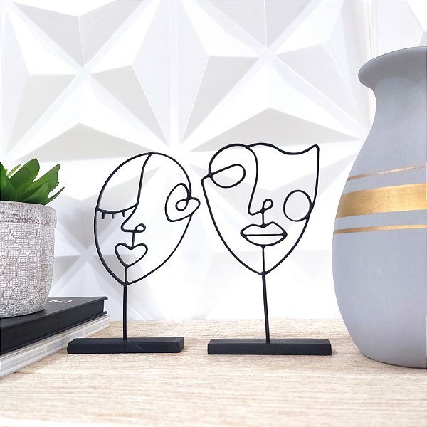 Escultura Minimalista Rosto Arte Moderna