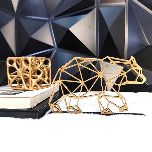 Escultura Urso Minimalista Geométrica