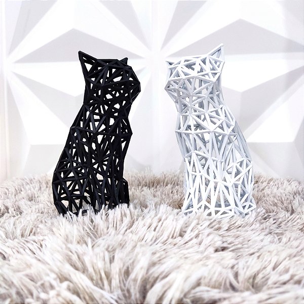 Escultura Gato Minimalista 3D