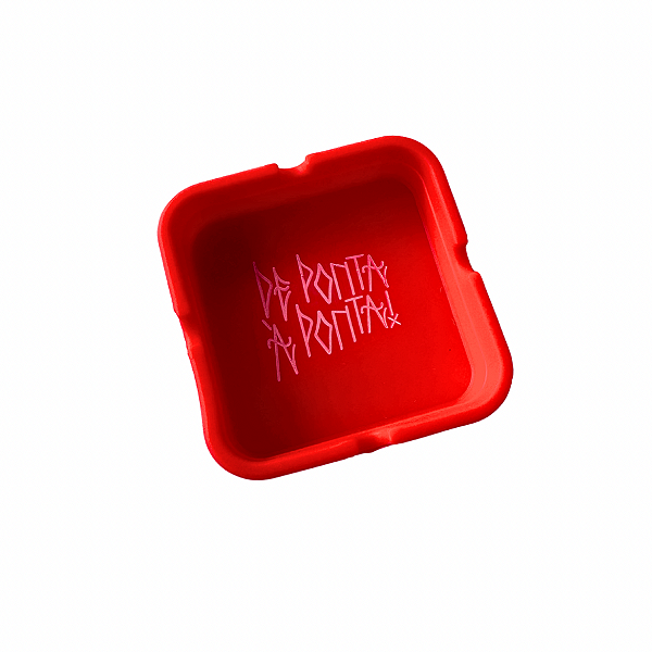 Cinzeiro Silicone Quadrado Vermelho Fluor