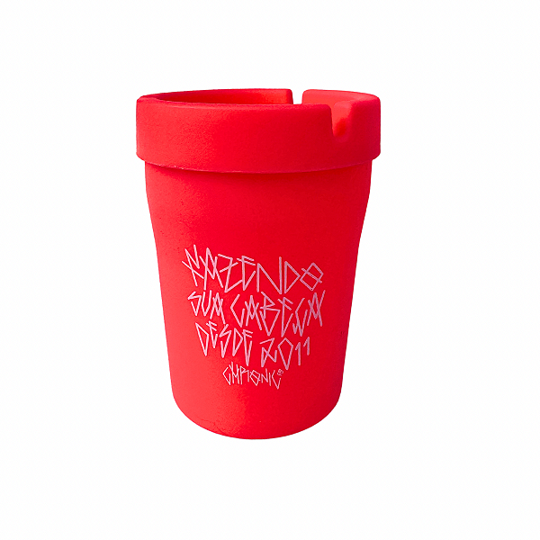 Cinzeiro Portátil PVC Vermelho Fluor