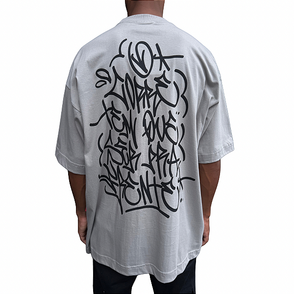 Camiseta Oversized Chronic x Thaíde O Corre Cinza