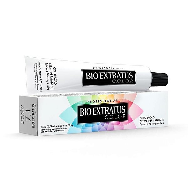 COLORACAO BIO EXTRATUS LOURO MEDIO ACINZENTADO 7.1 60ML