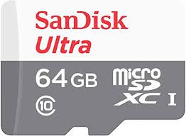 Cartão de memória Sandisk microSD de 64GB Ultra - Classe 10