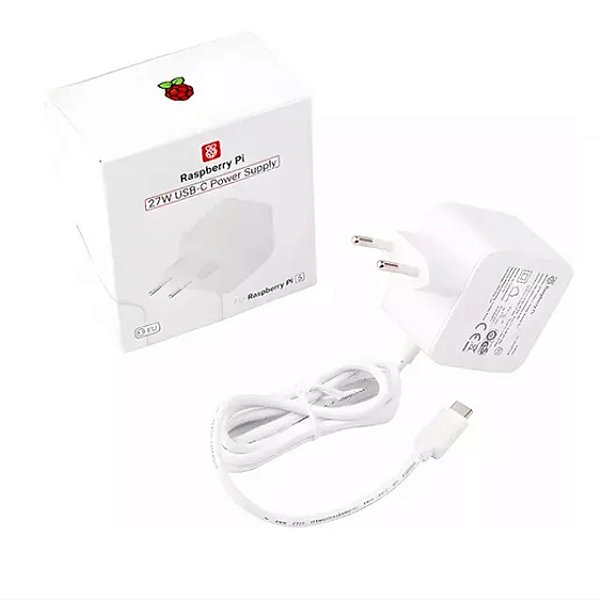 Fonte Raspberry Pi 5 Oficial 5.1V 27W USB-C Branca