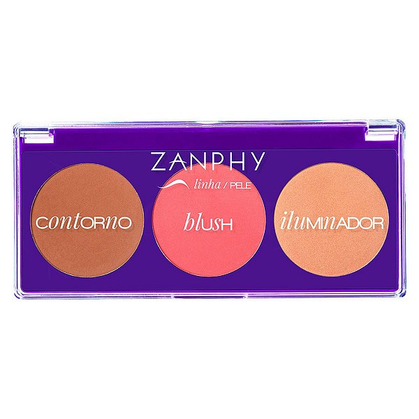 Paleta Trio Contorno, Blush e Iluminador - ZANPHY