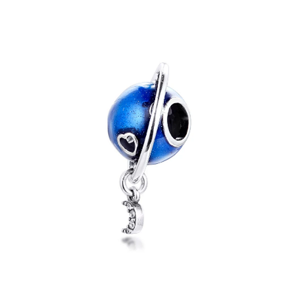 Berloque Separador Planeta Azul Em Prata 925 Legitima