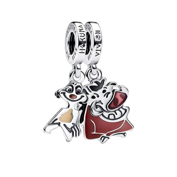 Berloque Pendente Timão e Pumba Em Prata 925 Legitima