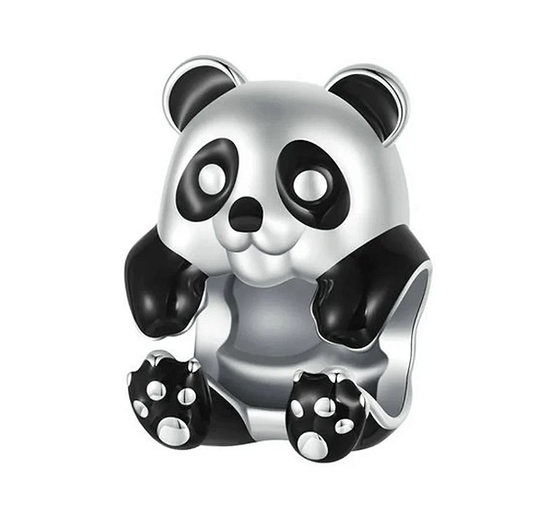 Berloque Separador Urso Panda Em Prata 925 Legitima