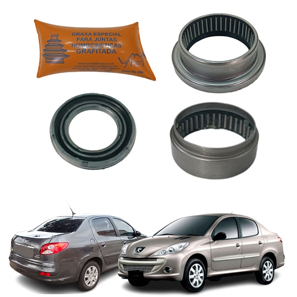 Kit Rolamento Eixo Traseiro 207 50mm 2012 A 2015 Com Barra