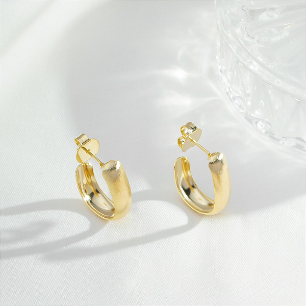 Brinco Argola Lixado no Dourado/Prateado