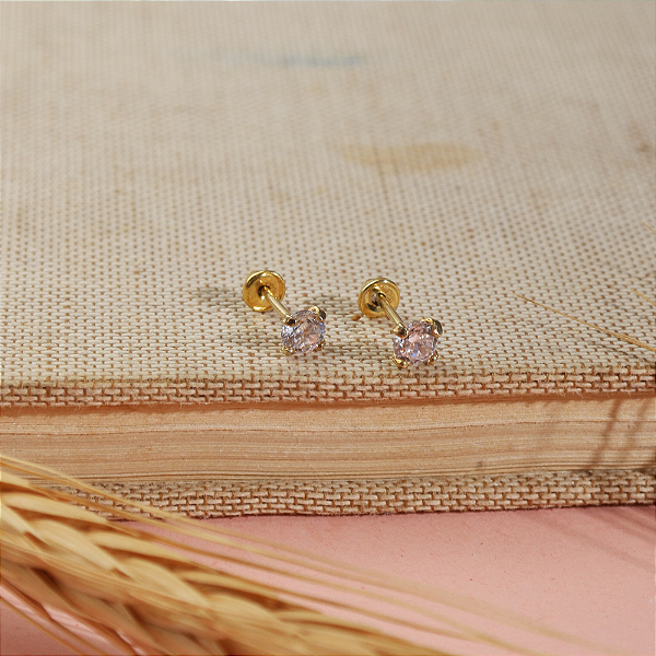 Brinco Ponto de Luz Dourado Infantil