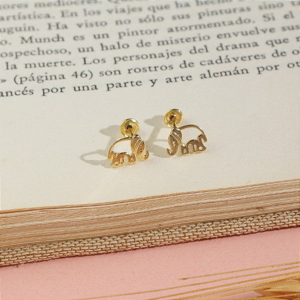 Brinco Elefante Dourado Infantil