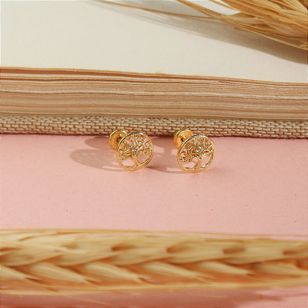 Brinco Arvore Dourado Infantil