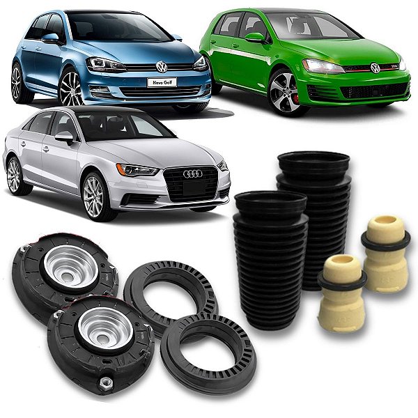 KIT COXIM COM ROLAMENTO BATENTE E COIFA DO AMORTECEDOR DIANTEIRO GOLF 1.4 2.0 AUDI A3 2014 A 2020