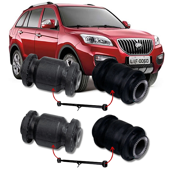 KIT 4 BUCHAS DO BRAÇO TRANSVERSAL INFERIOR TRASEIRO X60 2013 2014 2015 2016 2017 2018 2019