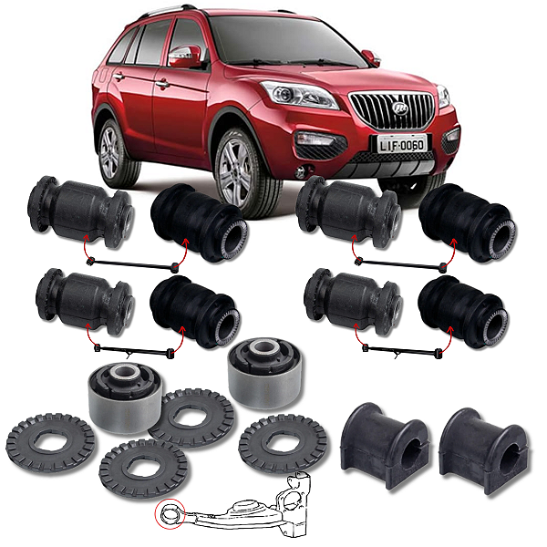KIT 12 BUCHAS DA SUSPENSÃO TRASEIRA X60 2013 2014 2015 2016 2017 2018 2019