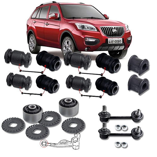 KIT 14 BUCHAS DA SUSPENSÃO TRASEIRA X60 2013 2014 2015 2016 2017 2018 2019