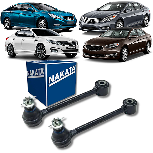 PAR DE BRAÇO RETO PIVO TRASEIRO AZERA SONATA OPTIMA CADENZA 2010 2011 2012 2013 2014 2015 2016 NAKATA