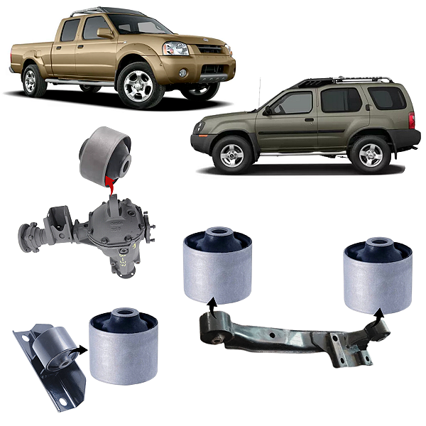 KIT 4 BUCHAS DIFERENCIAL DIANTEIRO FRONTIER X-TERRA 2.8 1998 1999 2000 2001 2002 2003 2004 2005 2006 2007