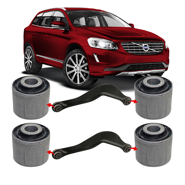KIT 4 BUCHAS DO BRAÇO CURVO SUSPENSÃO TRASEIRA VOLVO XC60 2008 2009 2010 2011 2012 2013 2014 2015 2016 2017