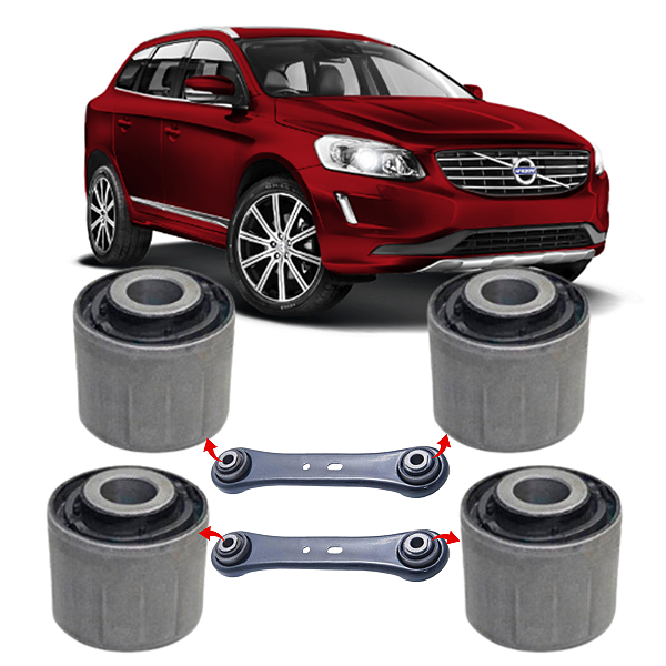 KIT 4 BUCHAS DO BRAÇO RETO SUSPENSÃO TRASEIRA VOLVO XC60 2008 2009 2010 2011 2012 2013 2014 2015 2016 2017